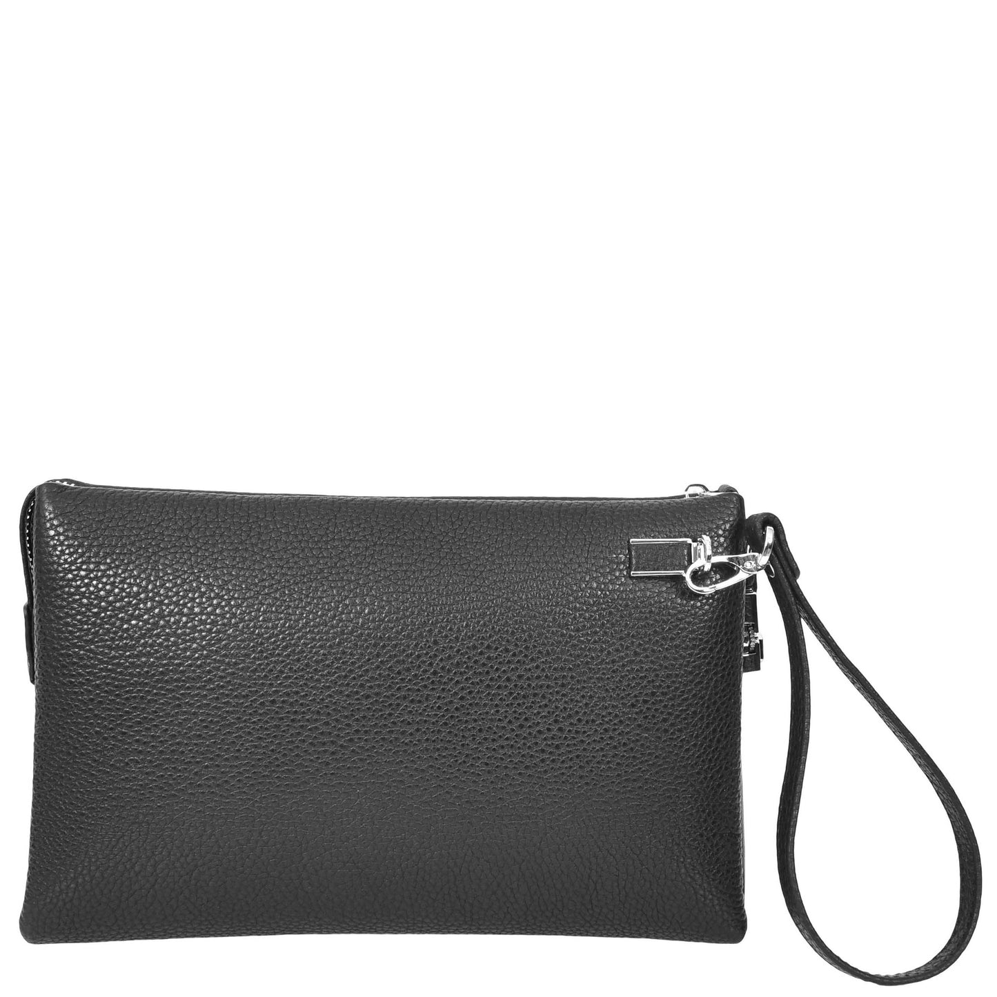 Real Leather Lockable Wrist Bag Thames Black 1