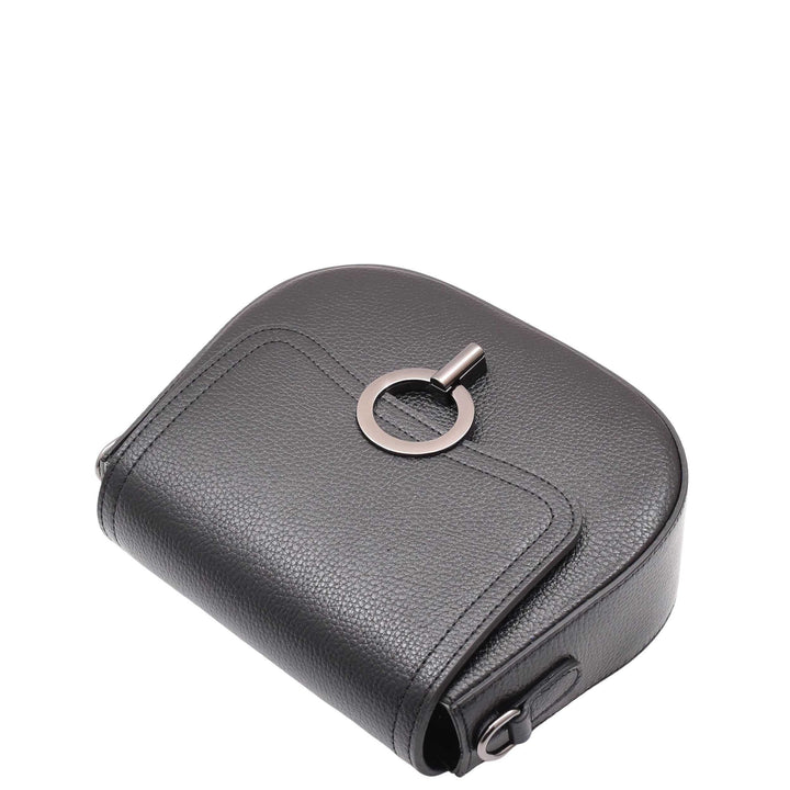 Real Leather Small Size Cross Body Bag for Women Zora Black 5