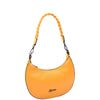 Womens Leather Twist Handle Strap Zip Cross Body Bag SARAH Yellow 5