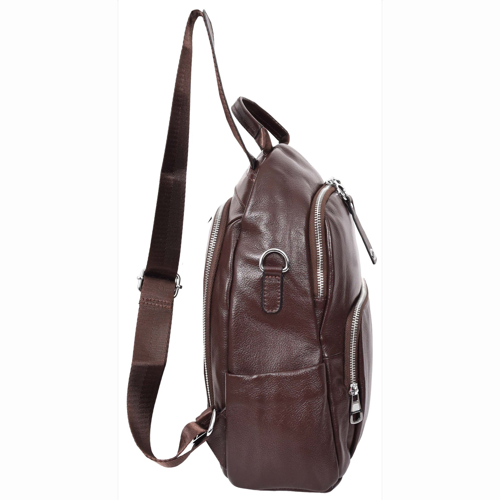 Womens Real Leather Casual Backpack Eliza Coffee 4