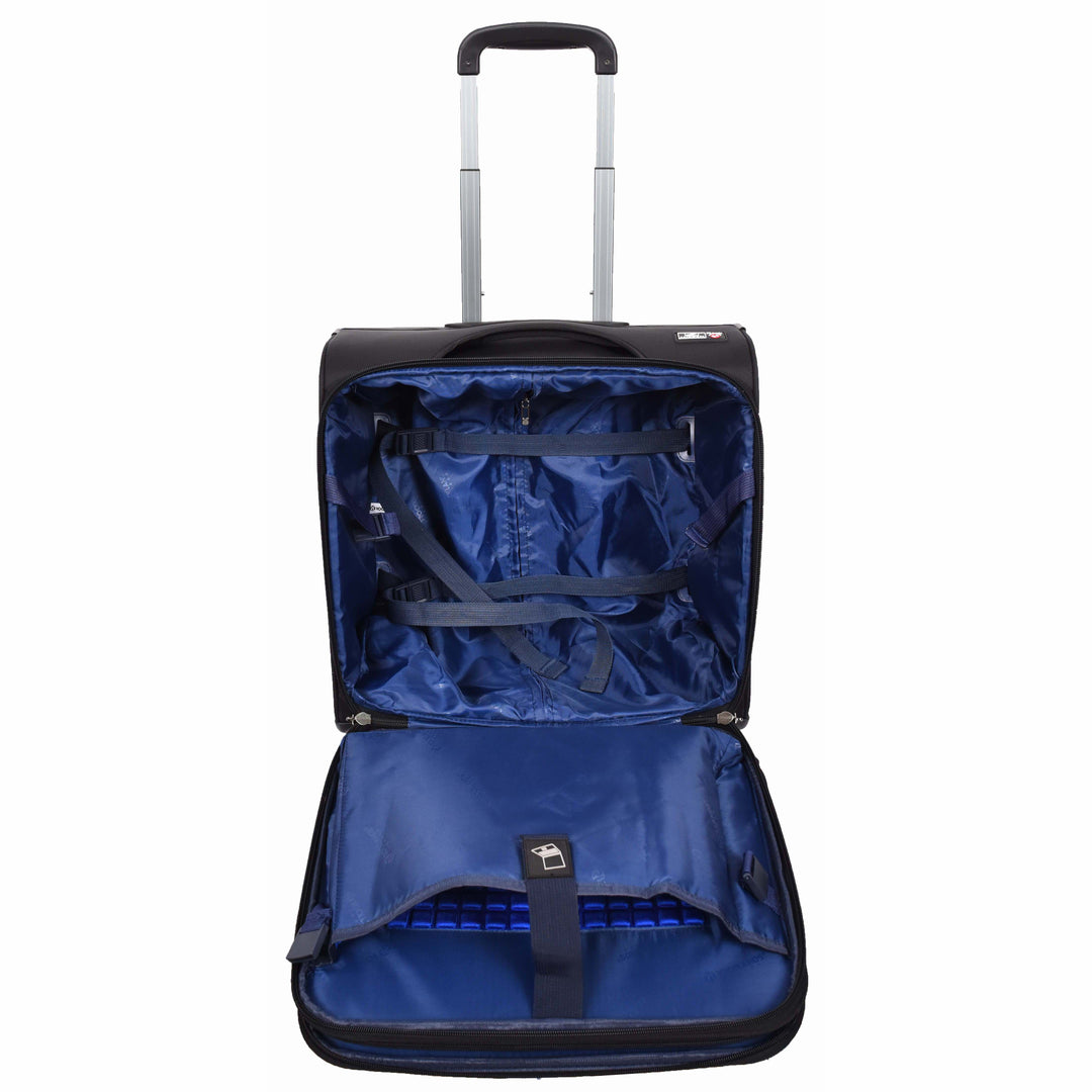 Business Organiser Travel Pilot Case Wheeled Trolley Cabin Bag Chester Black 5