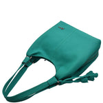 Womens Leather Shoulder Zip Opening Large Hobo Bag Kimberly Green 5