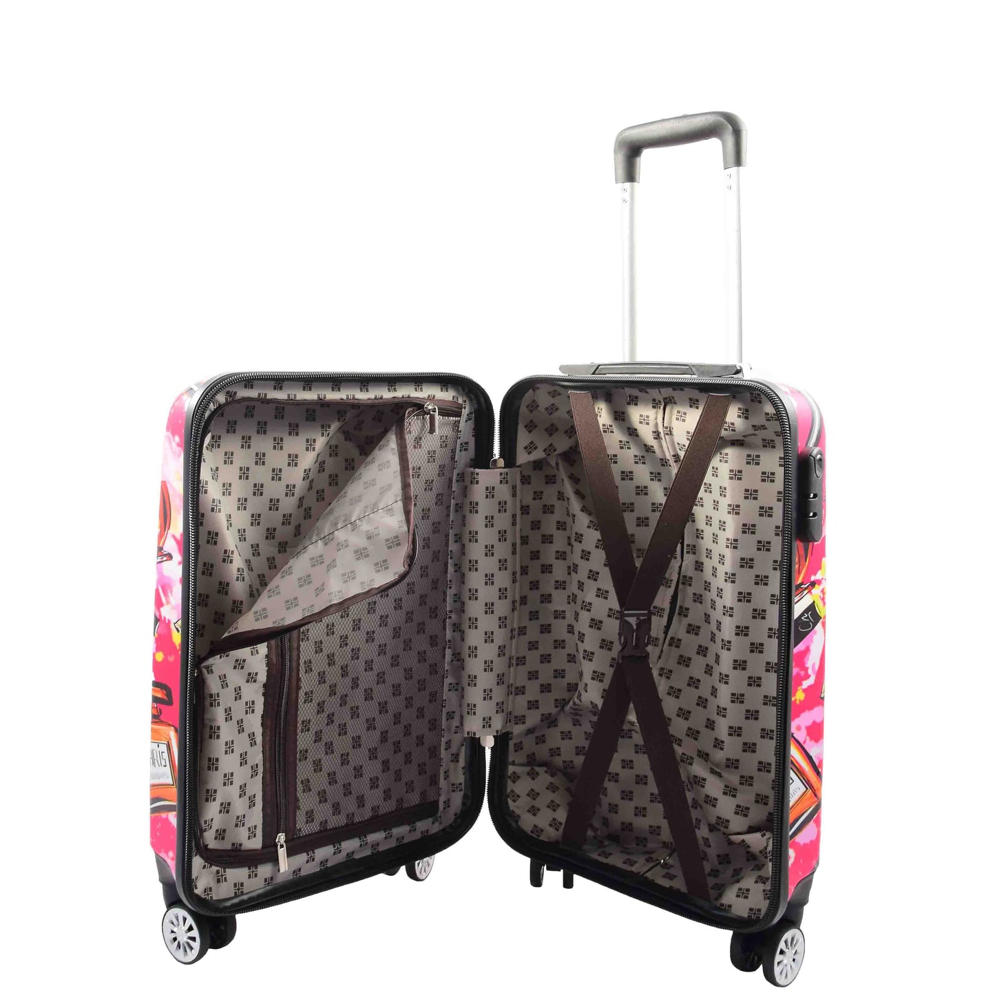 Four Wheels Hard Shell Make Up Print Luggage VIANA 5