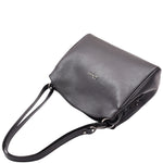 Real Leather Shoulder Bag For Women Zip Hobo Maisie Black 5