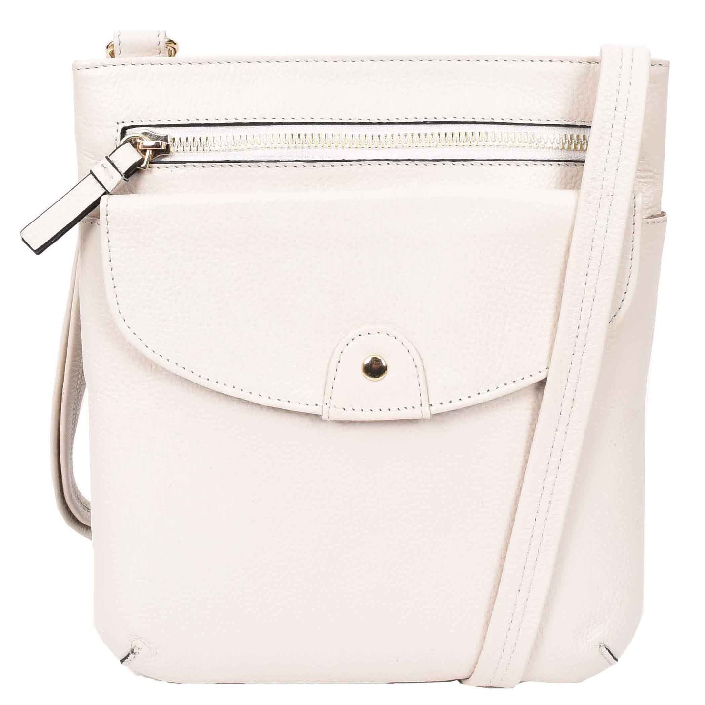 Womens Cross Body Sling Bag Leather Messenger HOL5 White 5