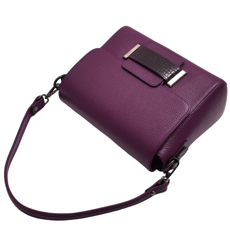 Womens Cross Body Messenger Bag Adjustable Shoulder Strap LINDA Purple 5