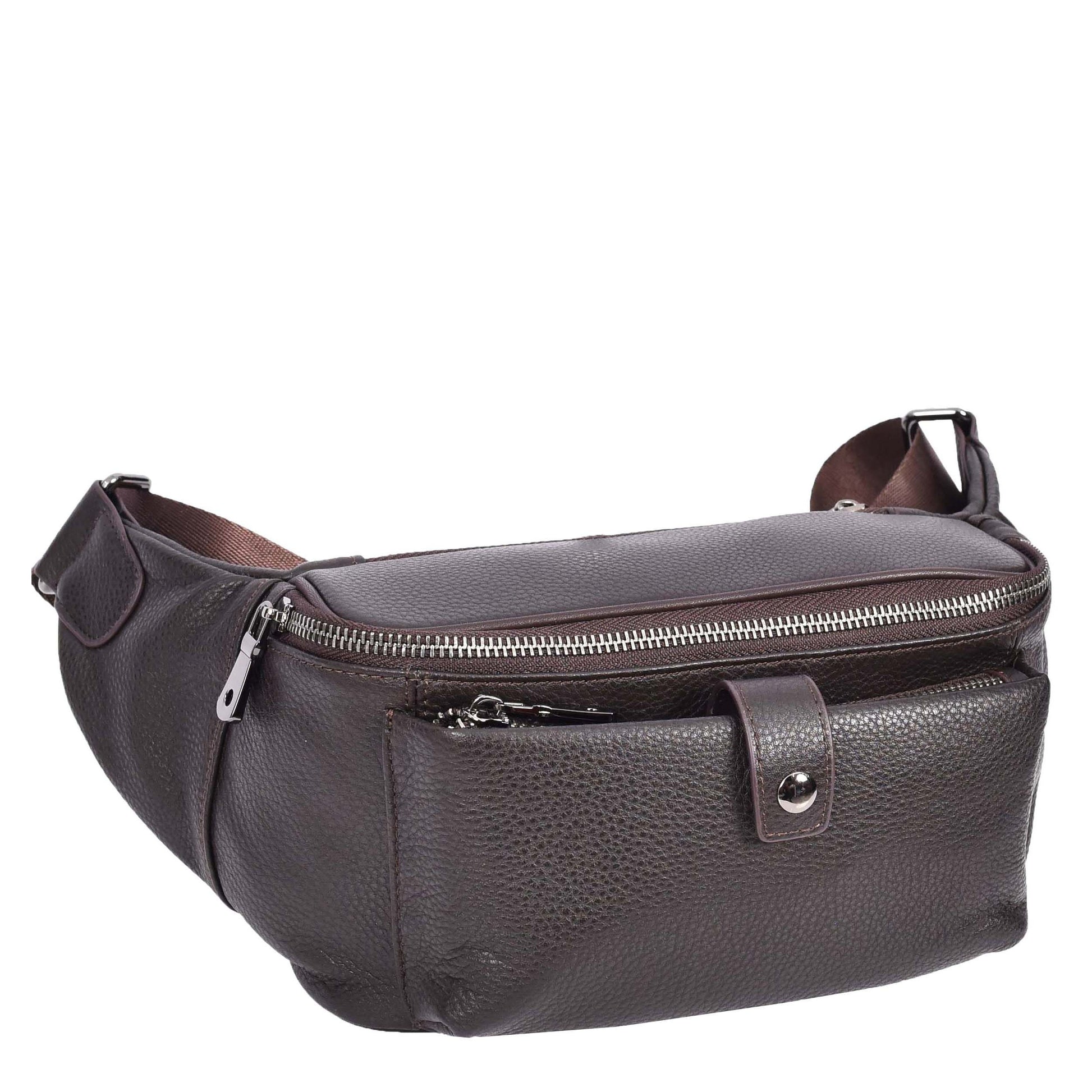 Real Leather Bum Bag Milan Brown-1