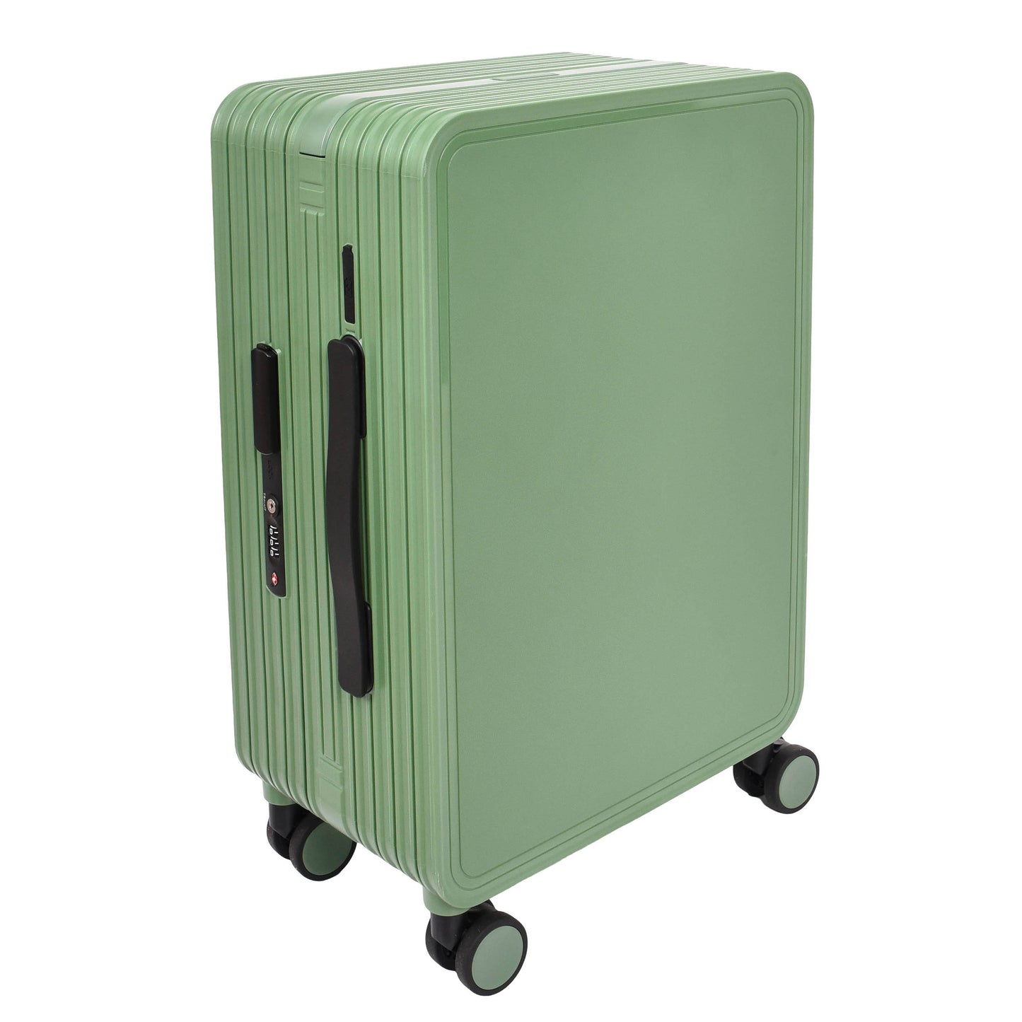 20" Cabin Size USB Port Suitcase Four Wheels Hard Shell Luggage Expedition Green-6