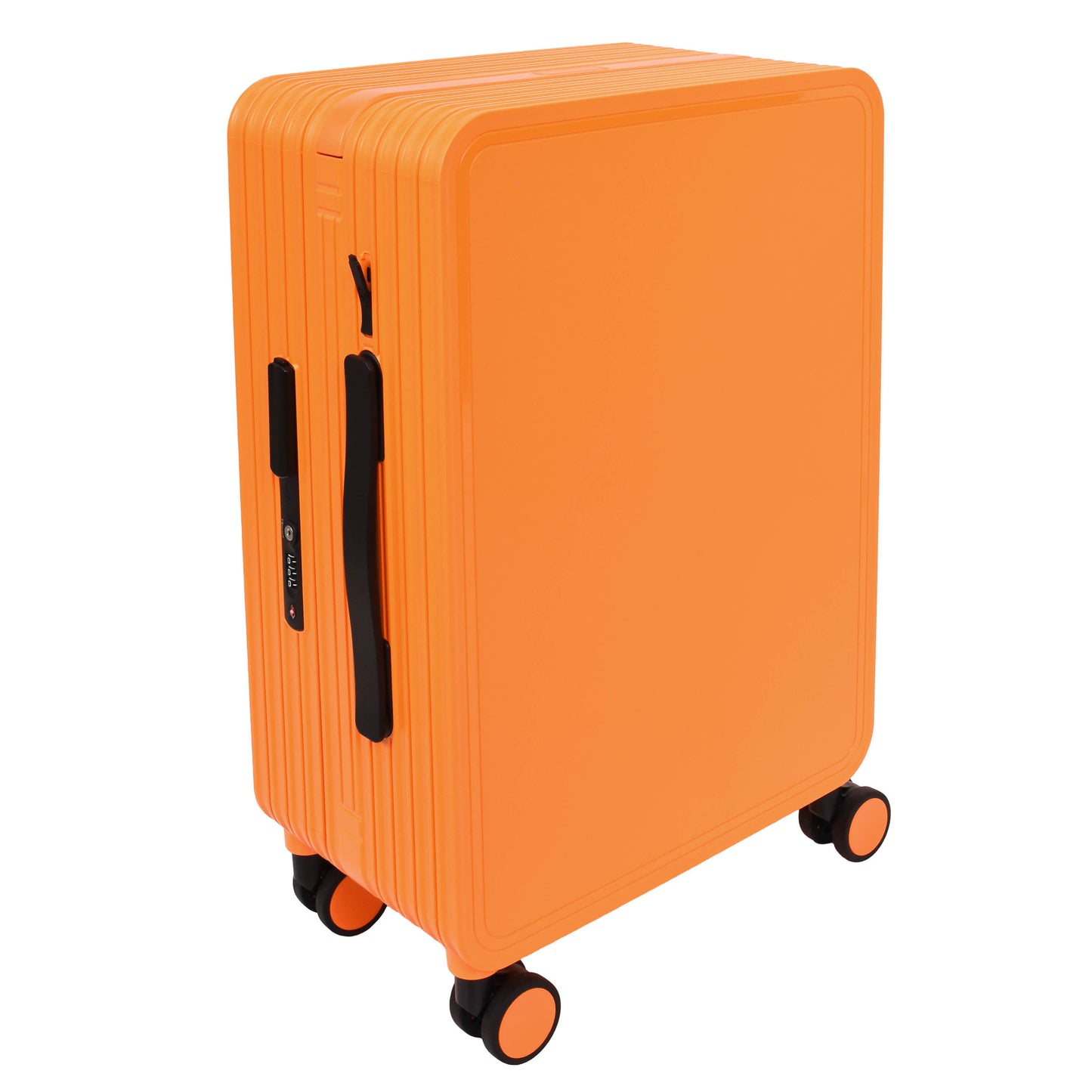 20" Cabin Size USB Port Suitcase Four Wheels Hard Shell Luggage Expedition Orange-6