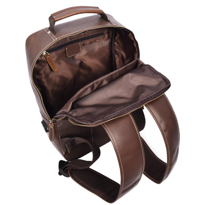 Mens Real Leather Backpack Large Size Laptop Travel Rucksack Cliff Brown Hunter-5