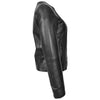 Womens Real Leather Collarless Jacket Classic Style Lottie Black-6