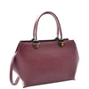Womens Leather Classic Zip Opening Large Shoulder Bag MARY Burgundy 6