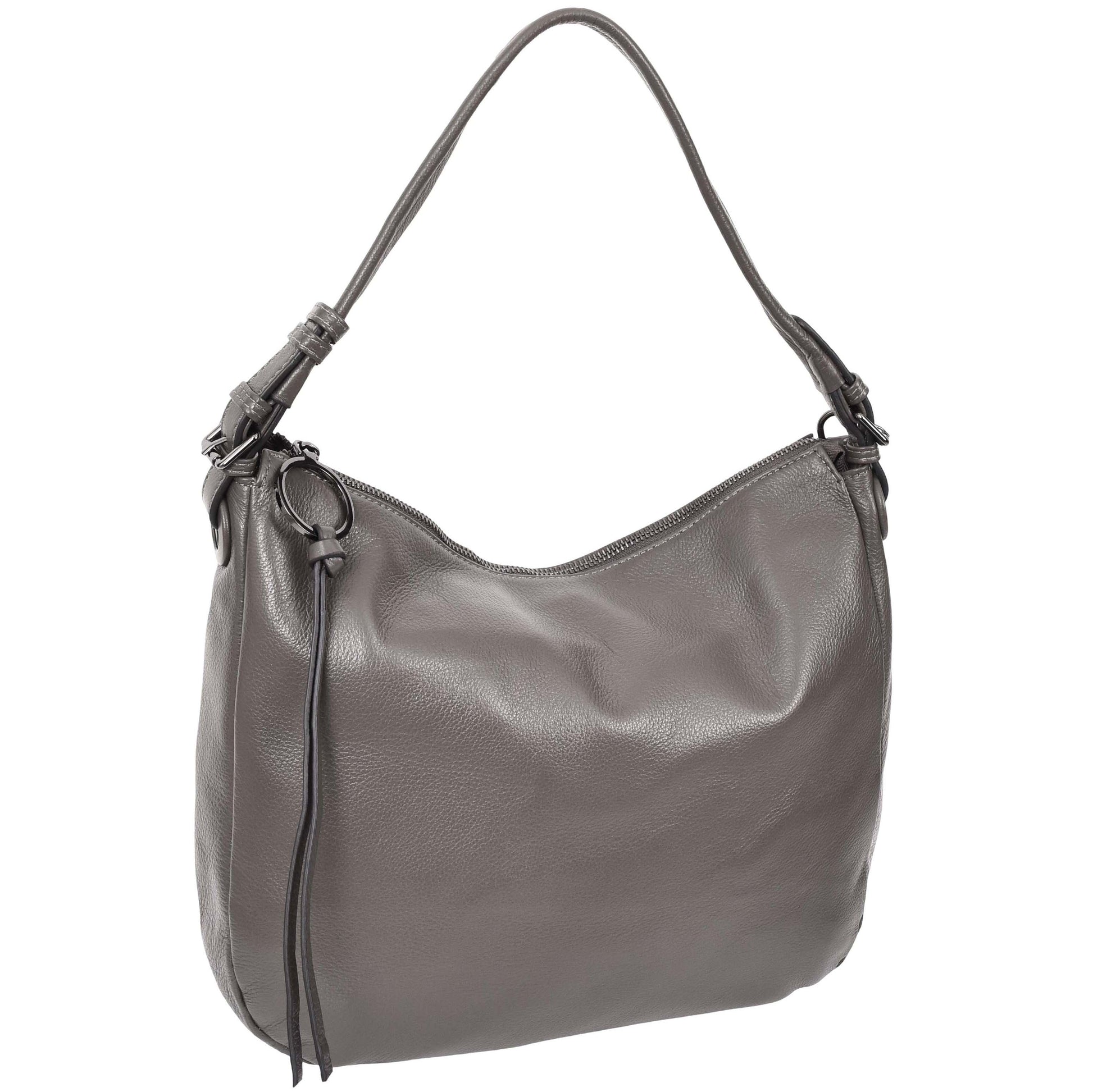 Womens Real Leather Hobo Style Handbag Diana Grey 2