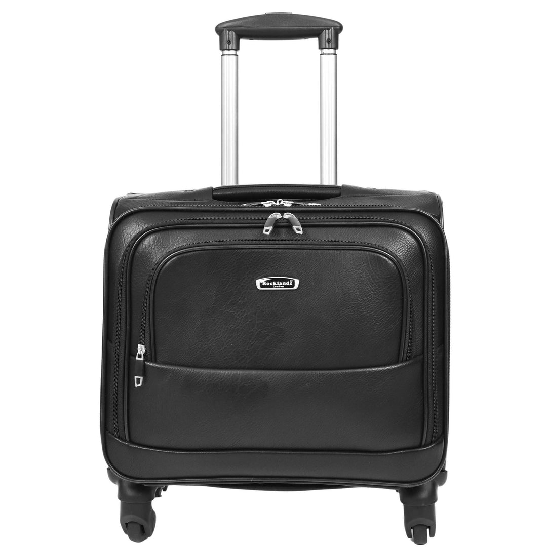 Rolling Pilot Case 4 Wheeled Business Executive Bag Black PLUTO 6