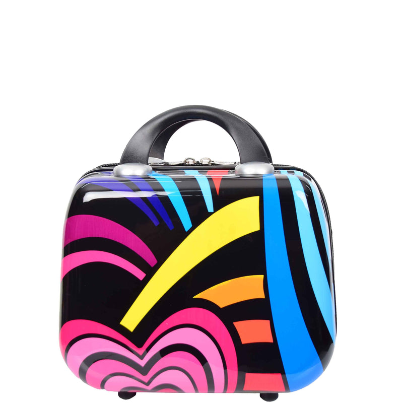 Hard Luggage Beauty Cosmetic Case Organiser Bag Hearts Print 7