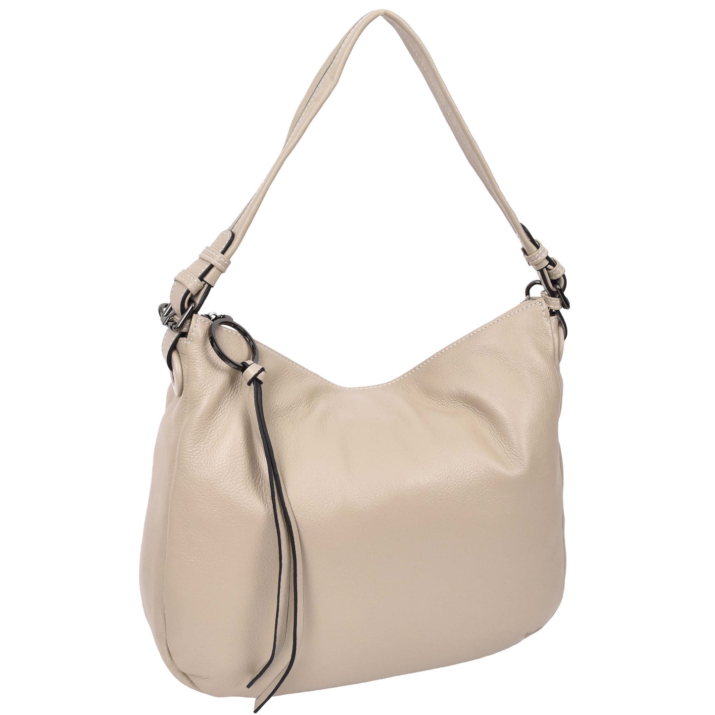 Womens Real Leather Hobo Style Handbag Diana Taupe 2