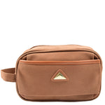 Faux Leather Toiletry Wash Bag Travel HOL8202 Camel 6