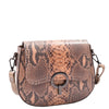 Leather Small Size Cross Body Bag for Women Snake Print Zora Taupe 6