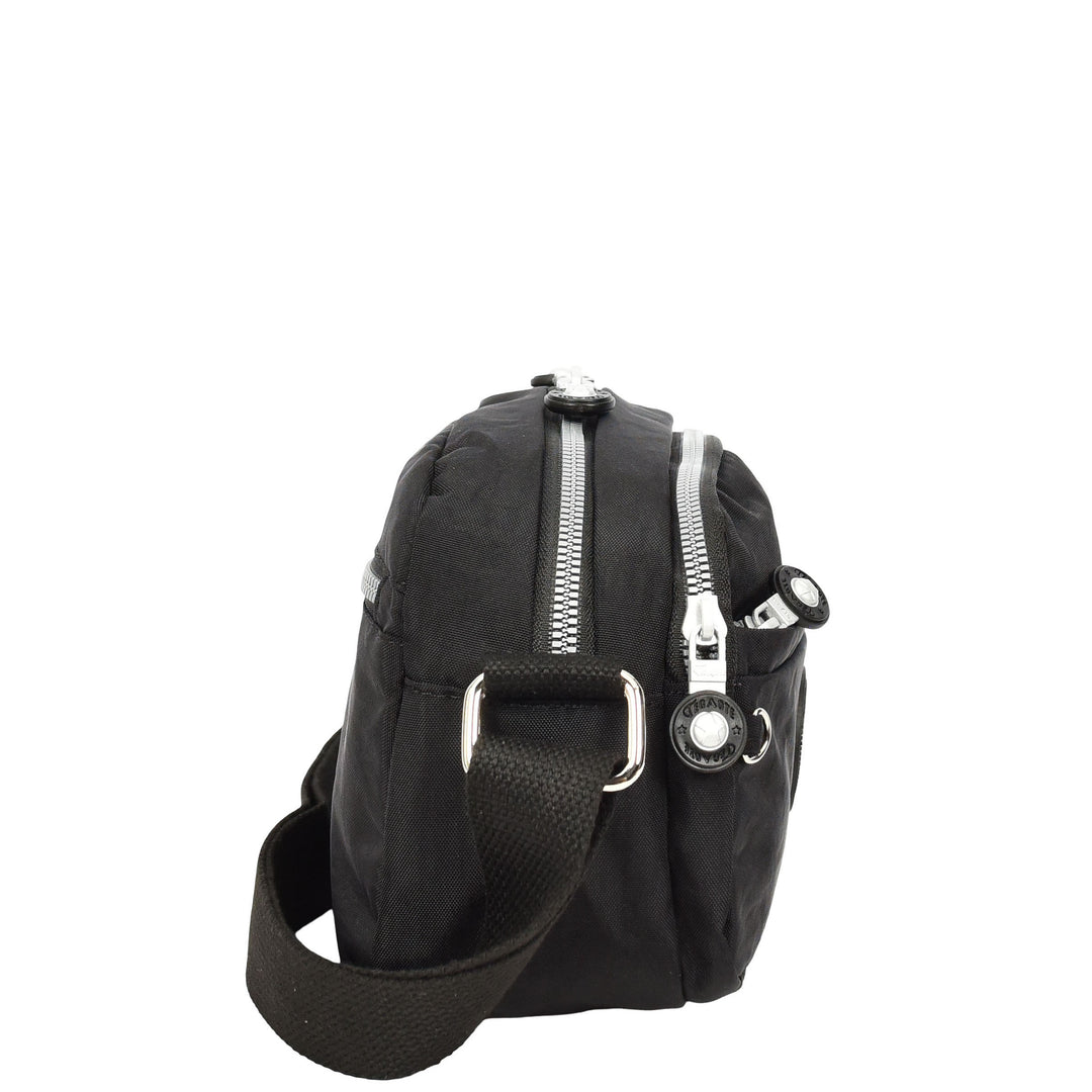 Womens Small Cross Body Bag Travel Organiser Sling Pouch Anya Black