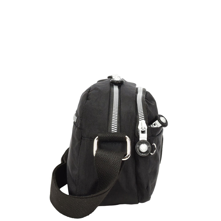 Womens Small Cross Body Bag Travel Organiser Sling Pouch Anya Black