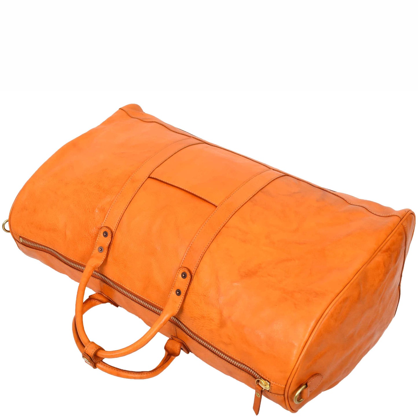 Travel Duffle Bag Genuine Vegetable Leather Large Holdall HOL712 Tan 6