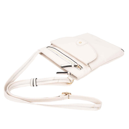 Womens Cross Body Sling Bag Leather Messenger HOL5 White 6