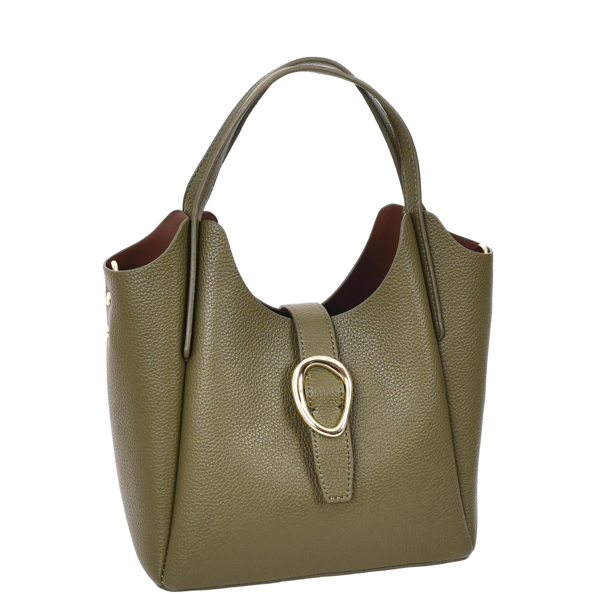 Womens Faux Leather Small Handbag Jasmine Olive 2