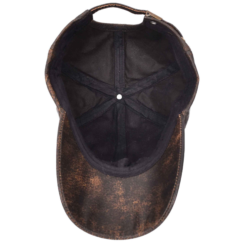 Classic Leather Baseball Cap Antique Brown 6