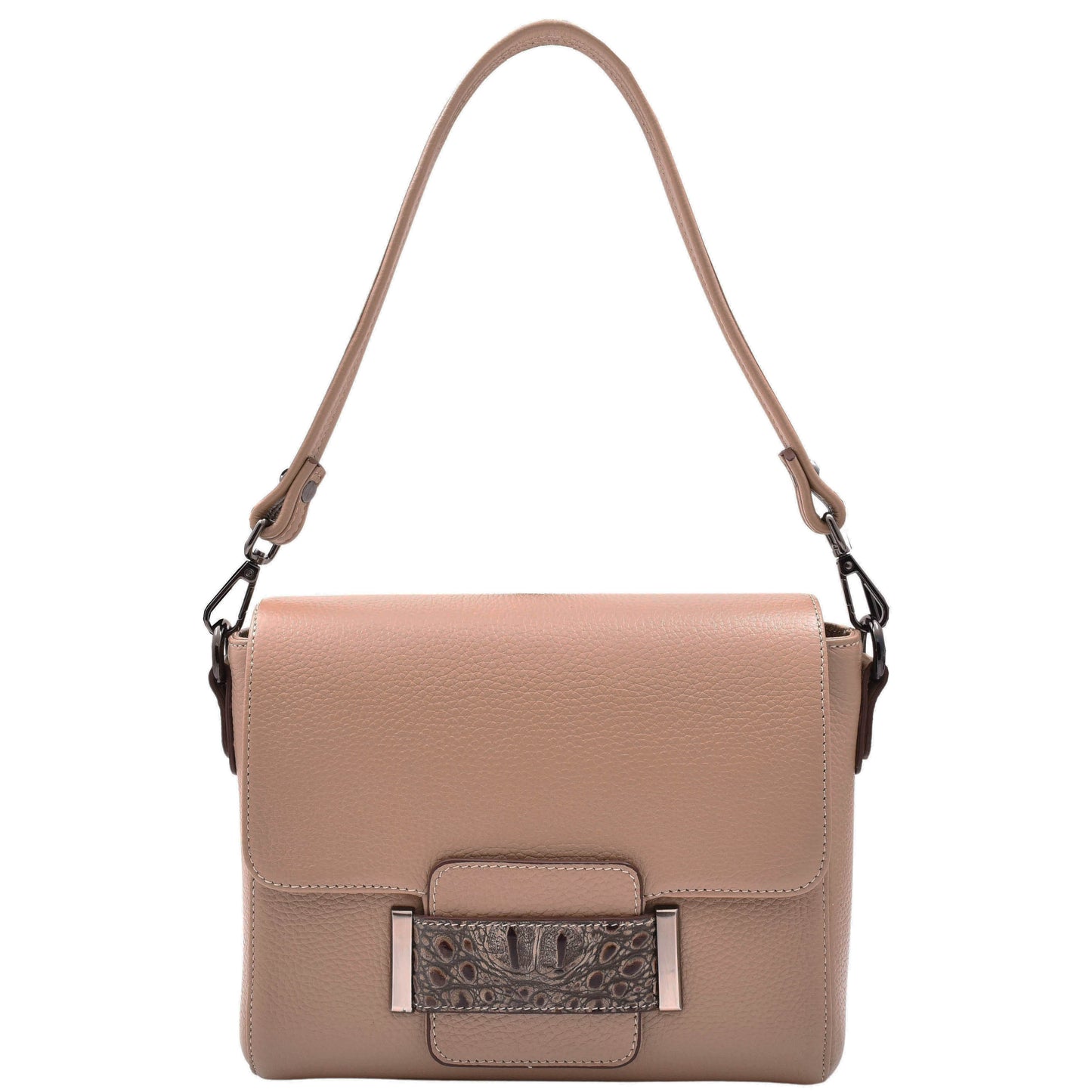 Womens Cross Body Messenger Bag Adjustable Shoulder Strap LINDA Taupe 6