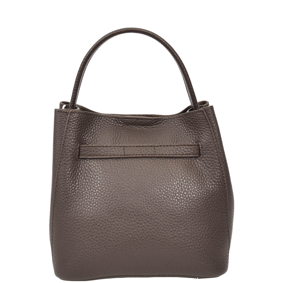 Women’s Small Handbag with Detachable Strap & Removable Zip Pouch Stacey Coffee 3