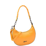 Womens Leather Twist Handle Strap Zip Cross Body Bag SARAH Yellow 6