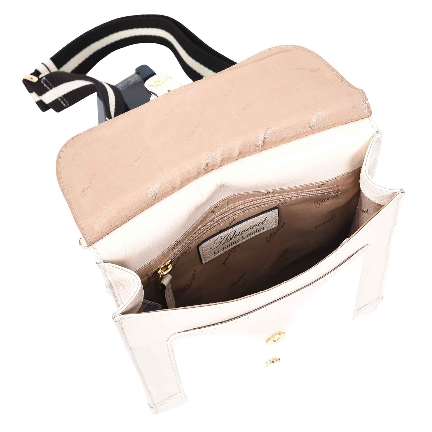 Womens Cross Body Leather Messenger Travel Bag HOL33 White 6