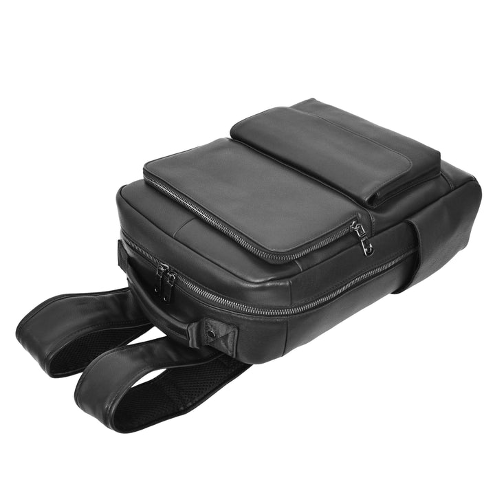 Leather Backpack Classic Laptop Rucksack Clifton Black 5