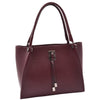 Womens Multi Pockets Grained Leather Shoulder Bag Large Size Grace Burgundy 7
