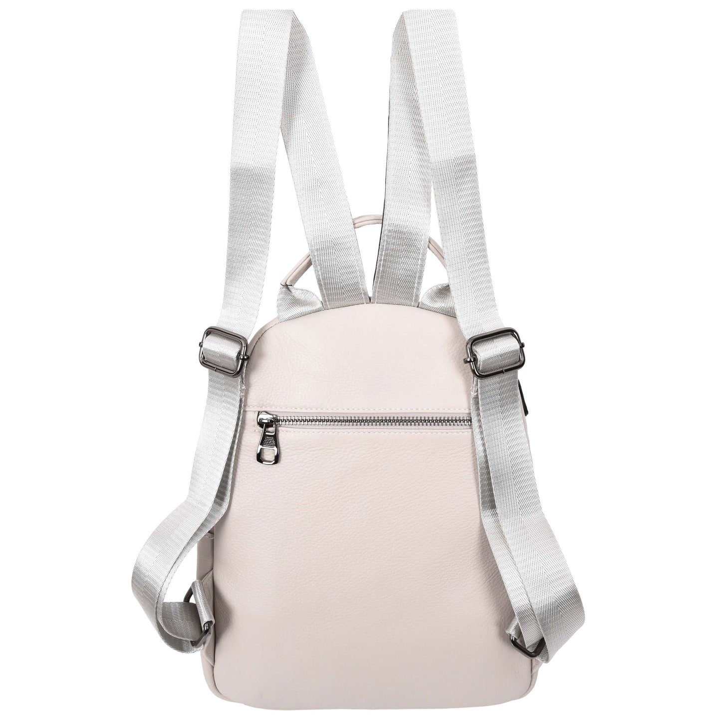 Womens Real Leather Casual Backpack Victoria Off White 1