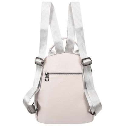 Womens Real Leather Casual Backpack Victoria Off White 1