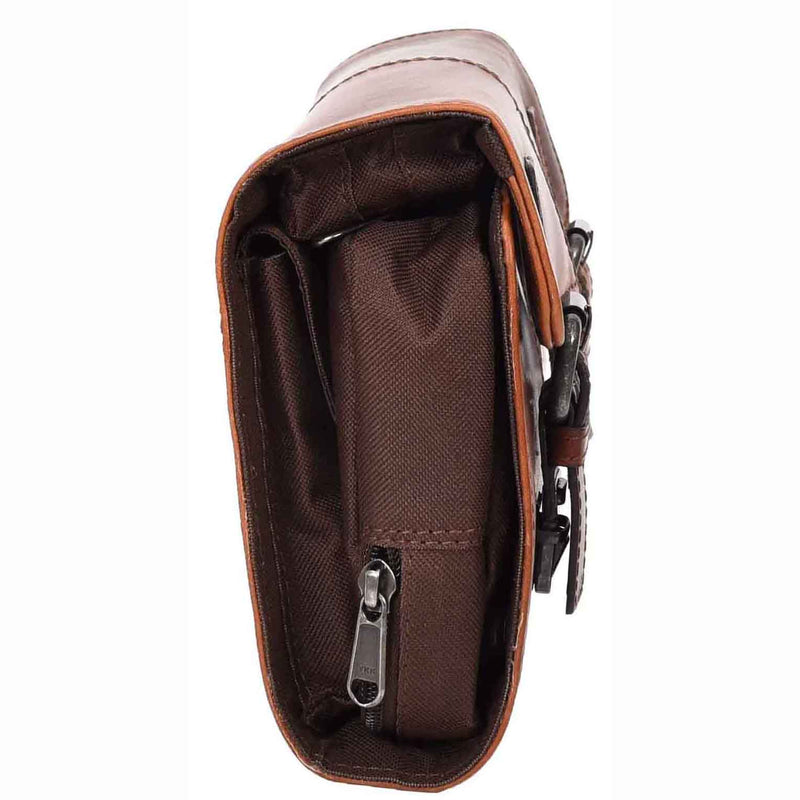 Real Leather Hanging Toiletry Wash Bag Mens Cruise Tan-5