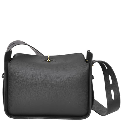 Womens Real Leather Classic Shoulder Bag Penelope Black