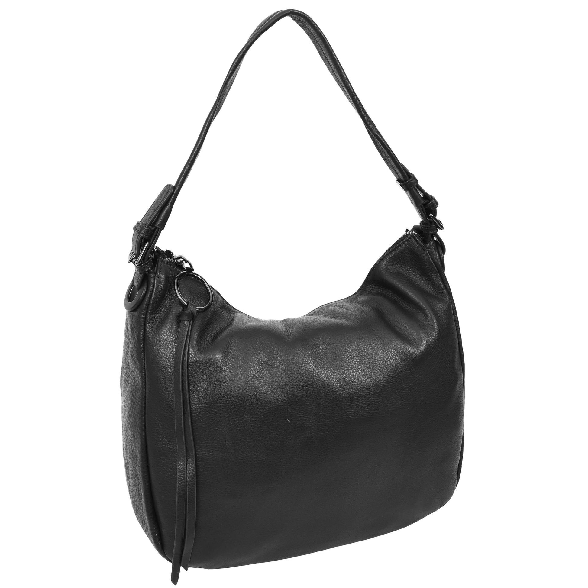 Womens Real Leather Hobo Style Handbag Diana Black 2