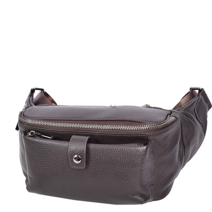 Real Leather Bum Bag Milan Brown-3