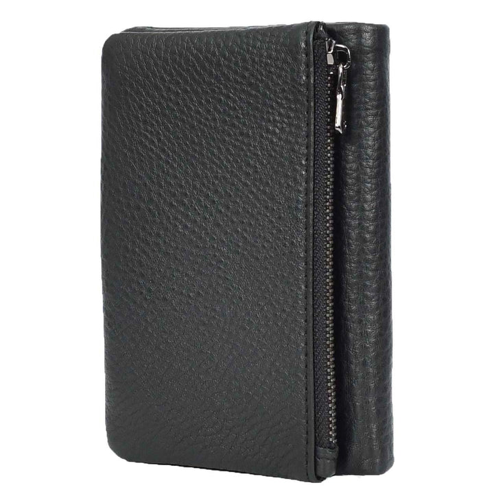 Womens Real Leather Purse Large Bifold Wallet Coins Banknotes Card Holder Orsha Black-3