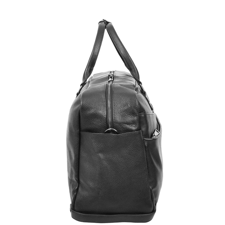 Leather Holdall Weekend Bag Langley Black 3