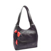 Womens Leather Shoulder Zip Opening Large Hobo Bag Kimberly Black 7