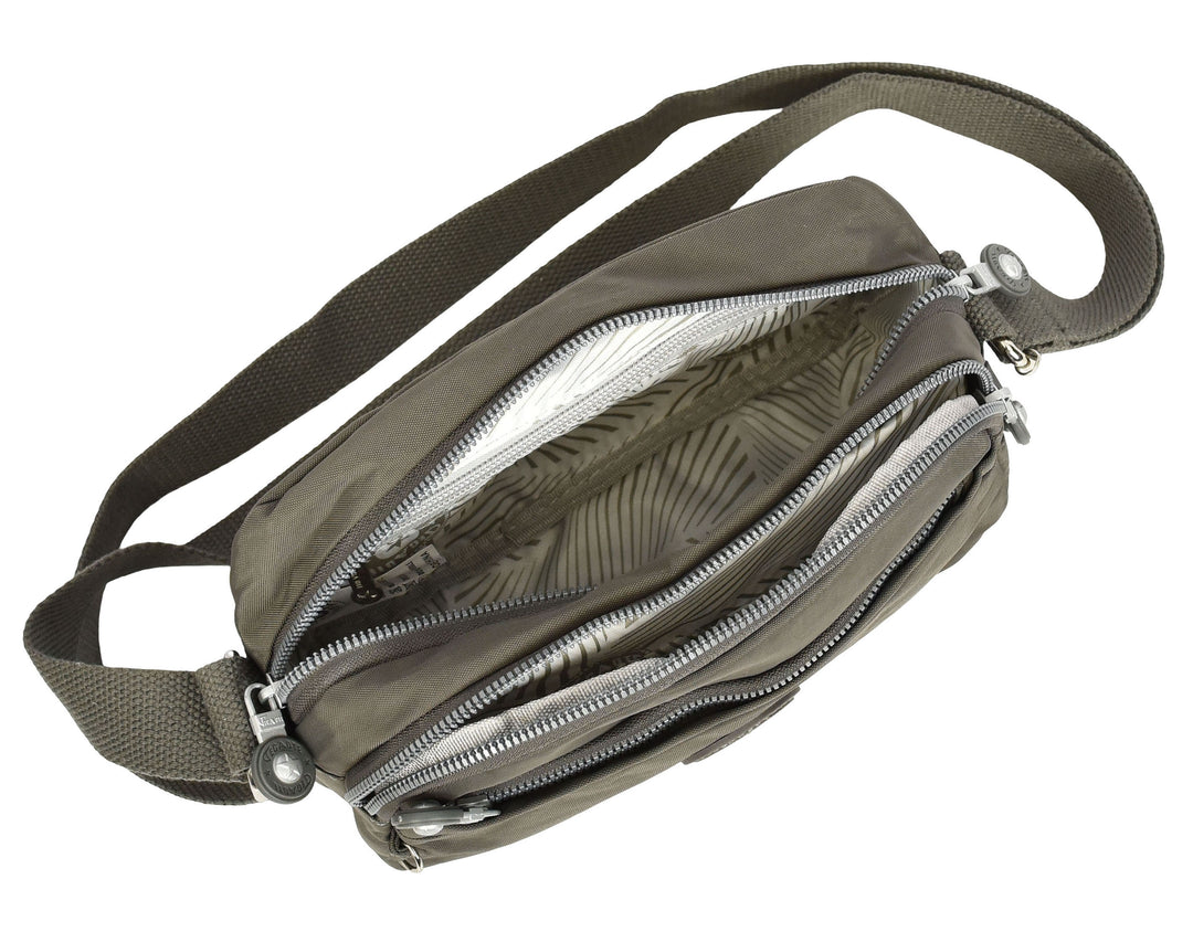 Womens Small Cross Body Bag Travel Organiser Sling Pouch Anya Grey
