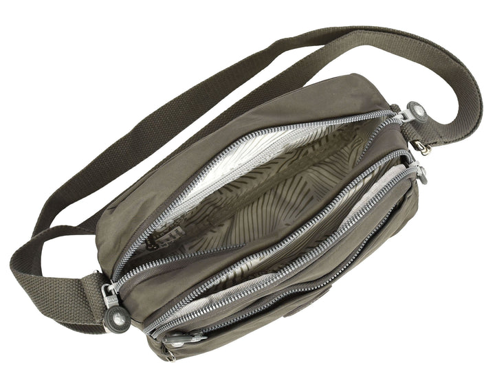 Womens Small Cross Body Bag Travel Organiser Sling Pouch Anya Grey