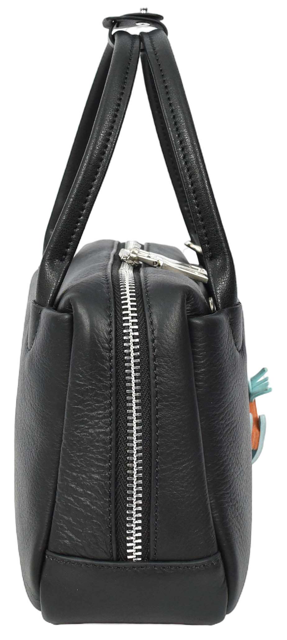 Womens Real Leather Handbag Small Top-Handle Style Beatrice Black-4