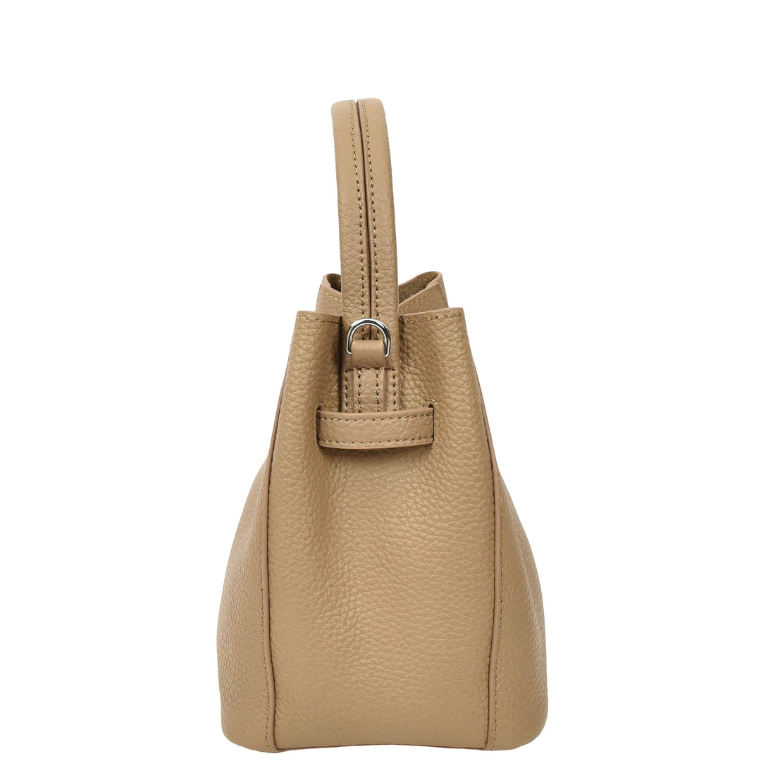 Women’s Small Handbag with Detachable Strap & Removable Zip Pouch Stacey Tan 4