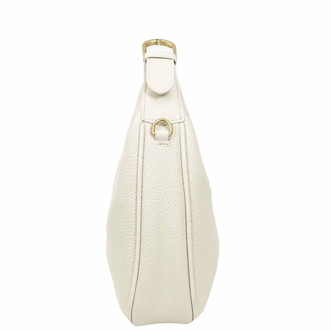 Women's Oval Shoulder Bag Leather Hobo Purse Dakota White 3