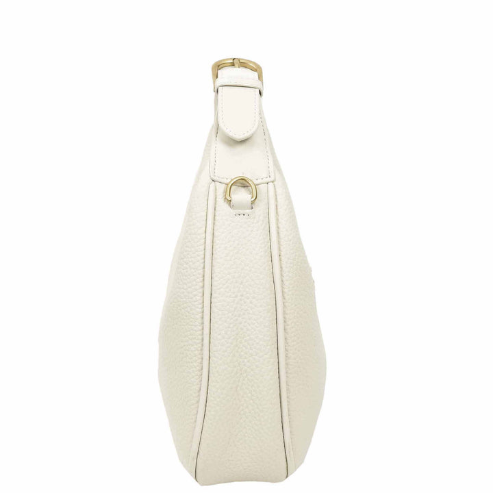 Women's Oval Shoulder Bag Leather Hobo Purse Dakota White 3