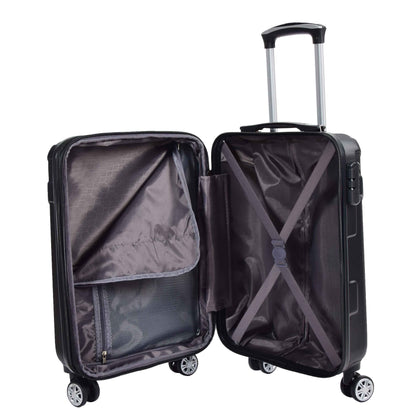 Expandable 4 Wheeled Cabin Hard Luggage Sydney Black 7